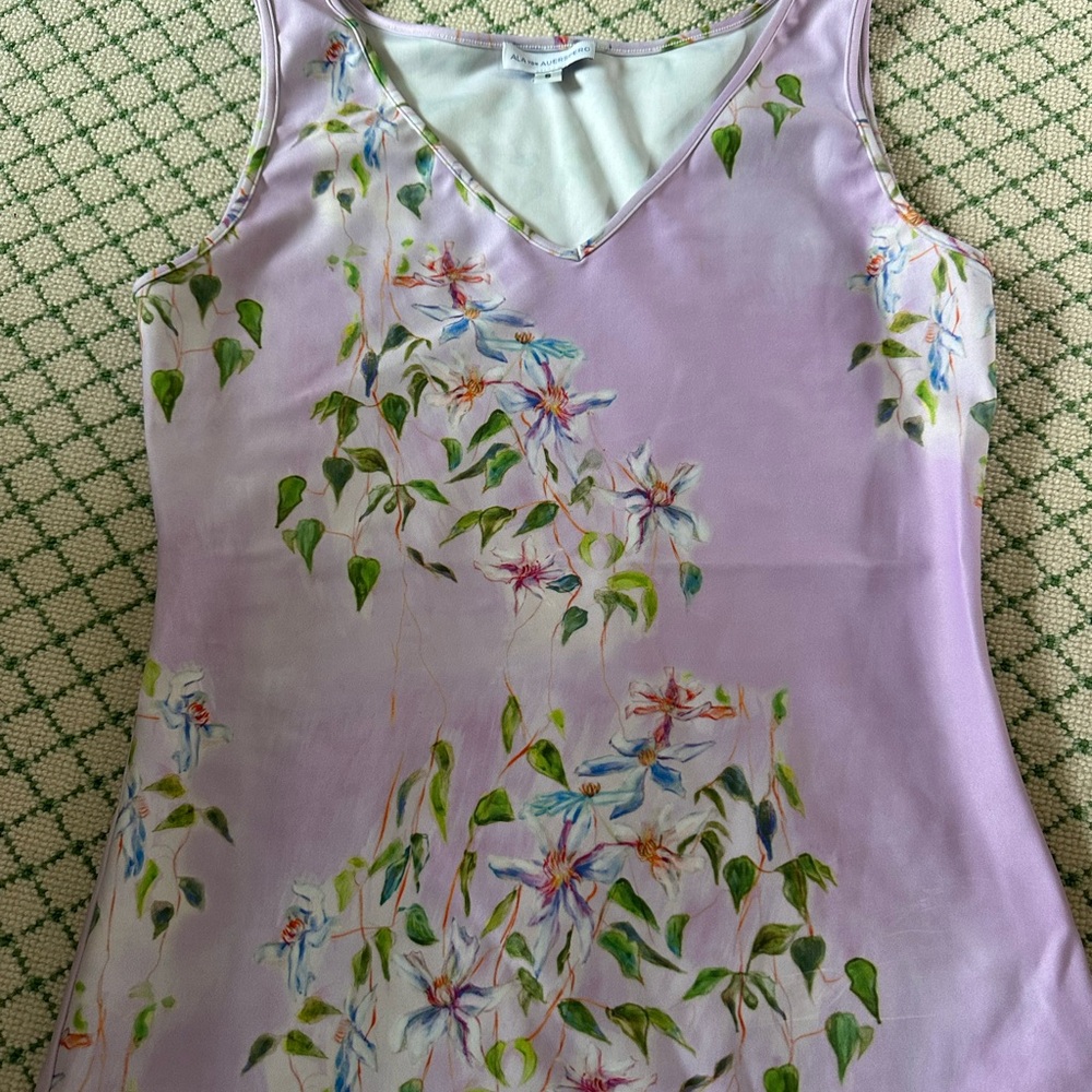 Floral Lavender Tank Top Ala Von Auersperg Small